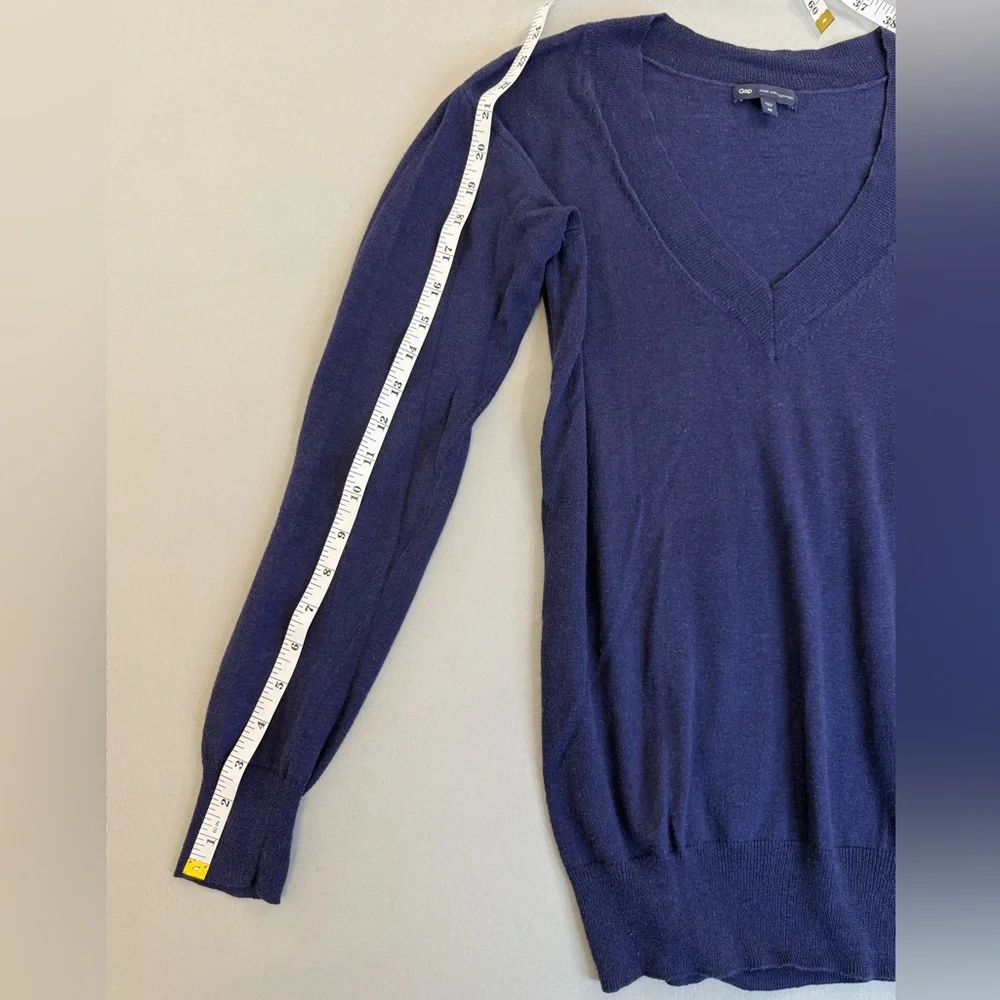 Gap V Neck Sweater Women’s Size XS Navy Blue Cotton Cashmere Blend - Picture 11 of 12